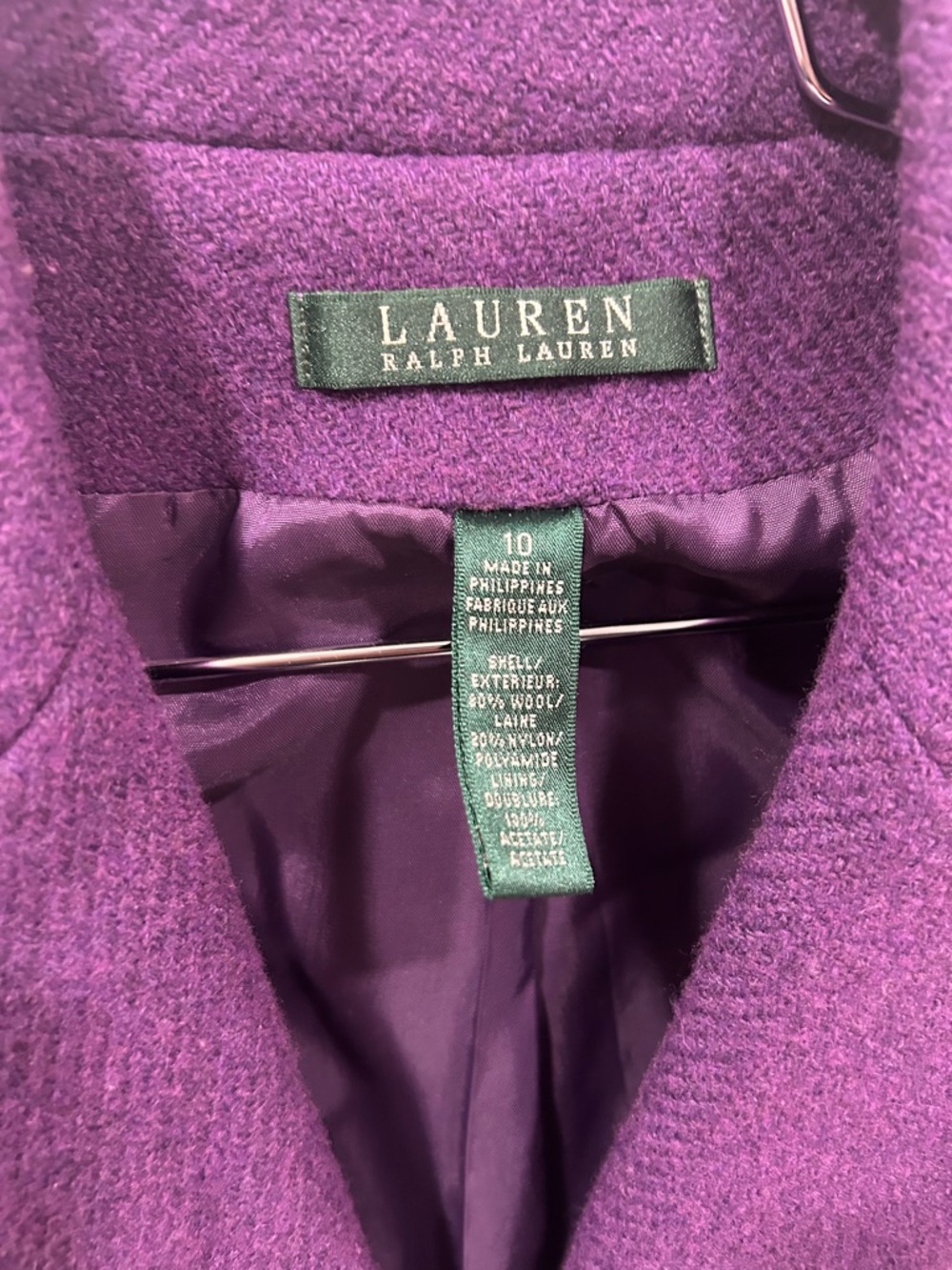 Ralph Lauren Purple Wool-Blend Tailored Blazer - Picture 2 of 3